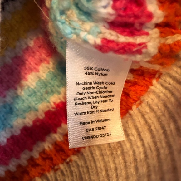 Talbots Happy Stripe Mock Neck Sweater Cozy Classic Knit Size Mp - Picture 4 of 7